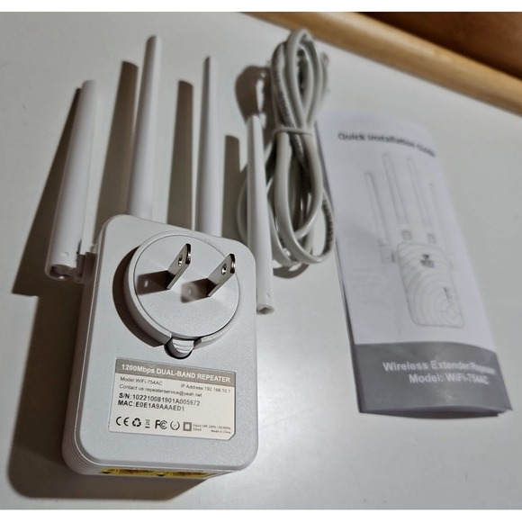 NEW 1200 Mbps Dual-Band Repeater WiFi-754AC High Speed Booster Wide Coverage NIB - Picture 6 of 15